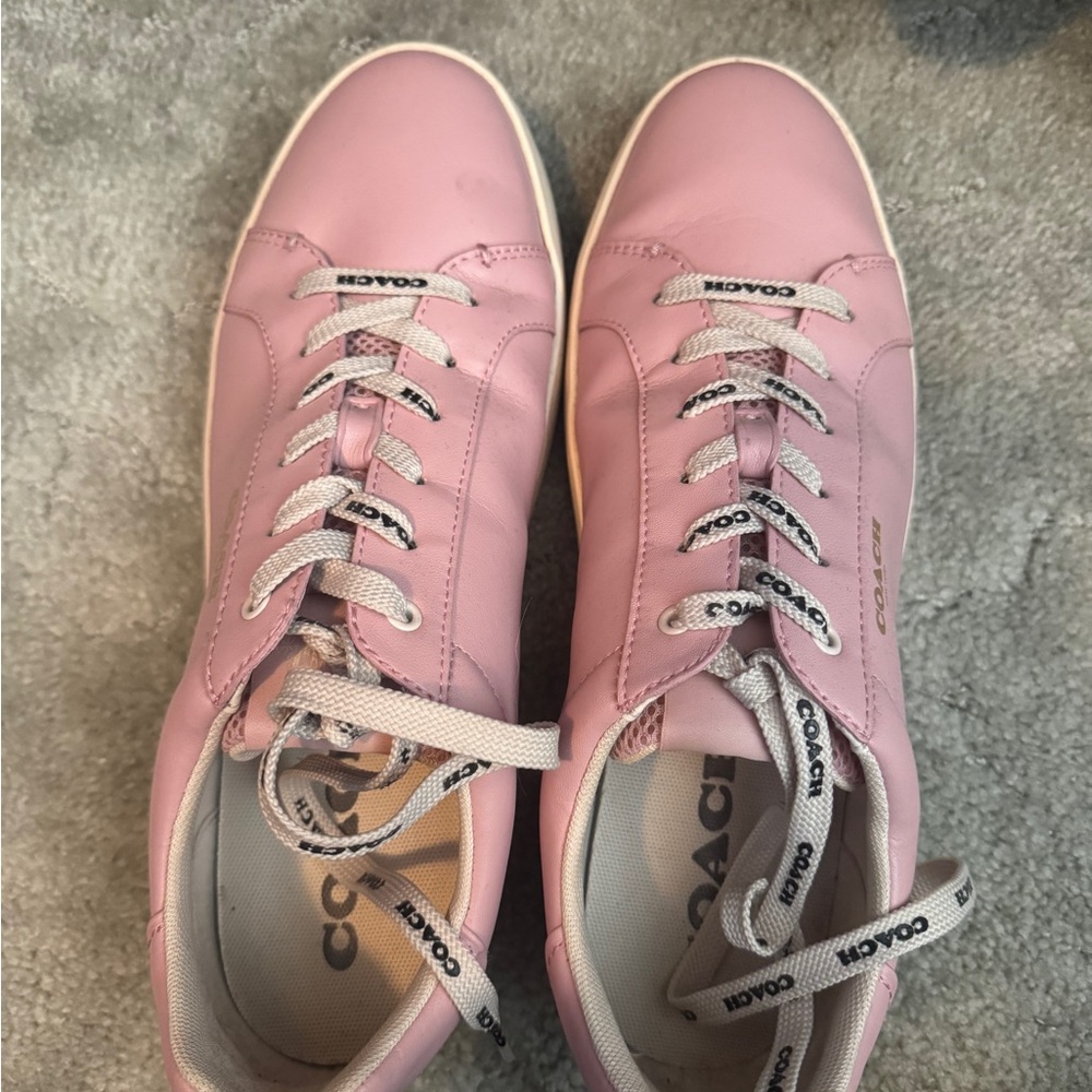 Coach Women's Pink Lace-Up Sneakers